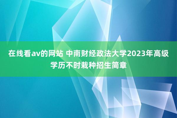 在线看av的网站 中南财经政法大学2023年高级学历不时栽种招生简章