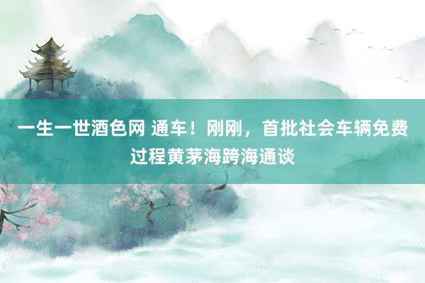 一生一世酒色网 通车！刚刚，首批社会车辆免费过程黄茅海跨海通谈