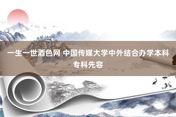一生一世酒色网 中国传媒大学中外结合办学本科专科先容