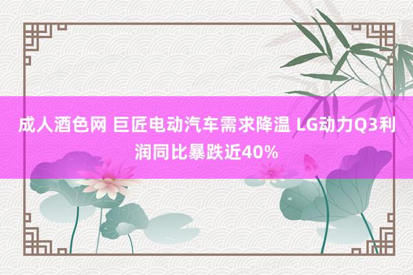 成人酒色网 巨匠电动汽车需求降温 LG动力Q3利润同比暴跌近40%