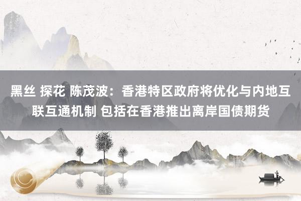 黑丝 探花 陈茂波：香港特区政府将优化与内地互联互通机制 包括在香港推出离岸国债期货