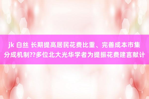 jk 白丝 长期提高居民花费比重、完善成本市集分成机制??多位北大光华学者为提振花费建言献计