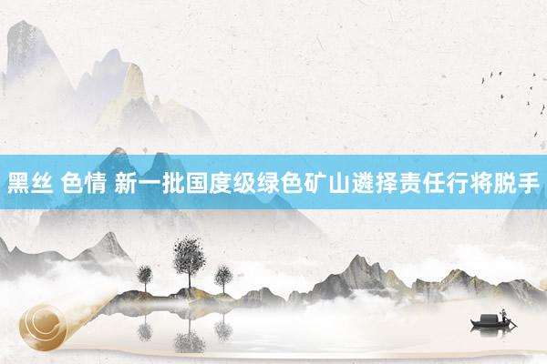 黑丝 色情 新一批国度级绿色矿山遴择责任行将脱手