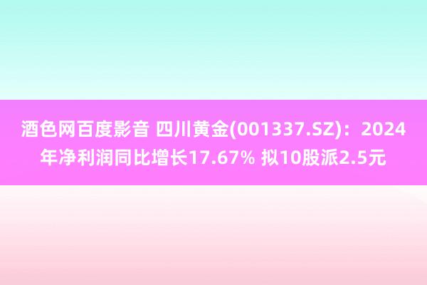 酒色网百度影音 四川黄金(001337.SZ)：2024年净利润同比增长17.67% 拟10股派2.5元